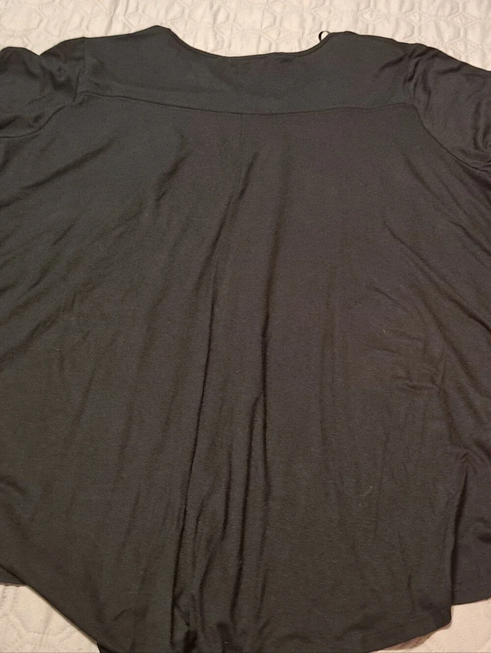 Green Envelope Black V-Neck Shirt - Lightweight Long Sleeve Tee 3X - Picture 6 of 6